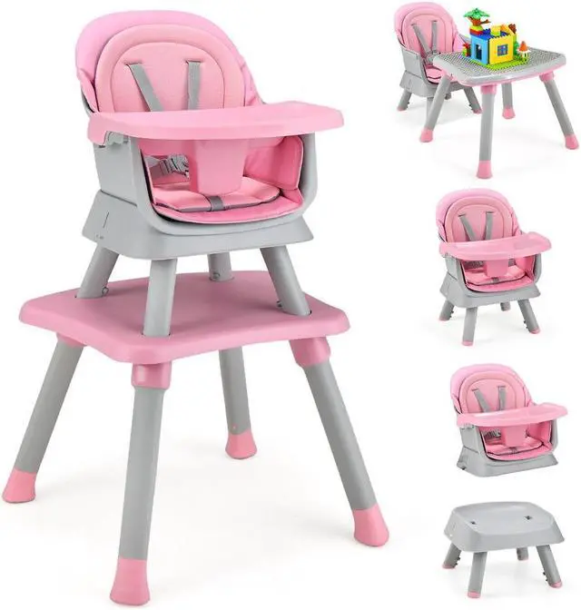 Alt view image 3 of 5 - SlickBlue 6-in-1 Convertible Baby High Chair with Adjustable Removable Tray