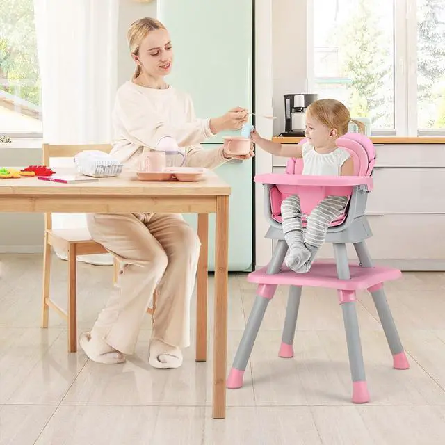 Alt view image 5 of 5 - SlickBlue 6-in-1 Convertible Baby High Chair with Adjustable Removable Tray