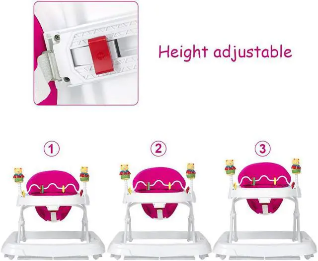 Alt view image 2 of 7 - SlickBlue Adjustable Height Removable Folding Portable Baby Walker
