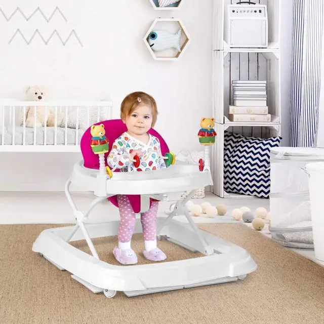 Alt view image 3 of 7 - SlickBlue Adjustable Height Removable Folding Portable Baby Walker
