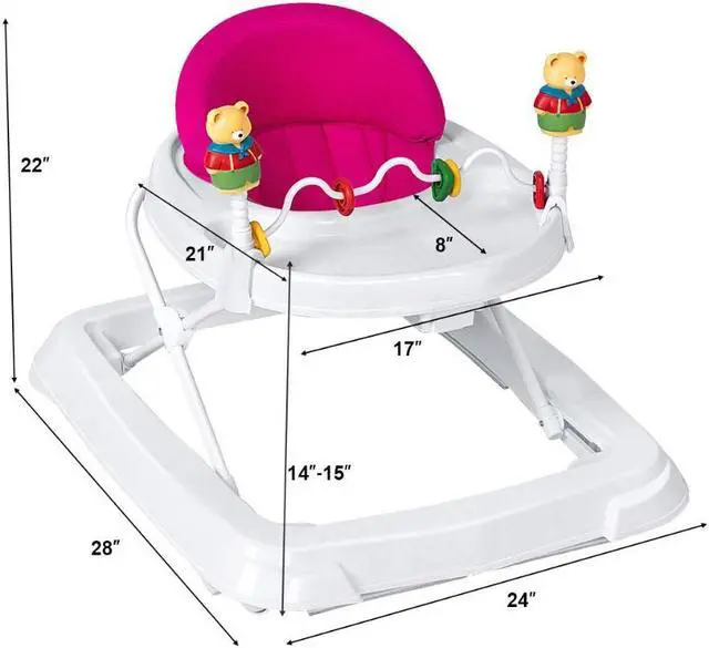 Alt view image 5 of 7 - SlickBlue Adjustable Height Removable Folding Portable Baby Walker