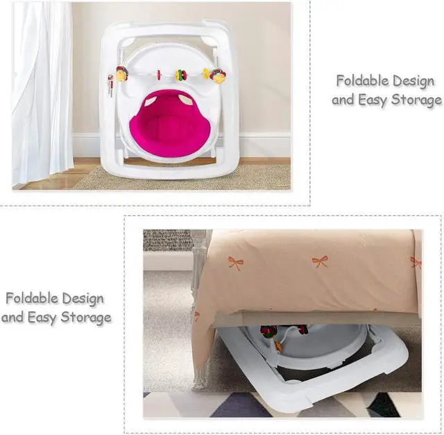 Alt view image 6 of 7 - SlickBlue Adjustable Height Removable Folding Portable Baby Walker