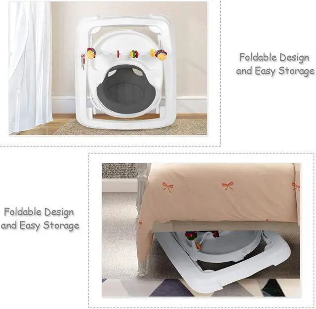 Alt view image 3 of 7 - SlickBlue Adjustable Height Removable Folding Portable Baby Walker