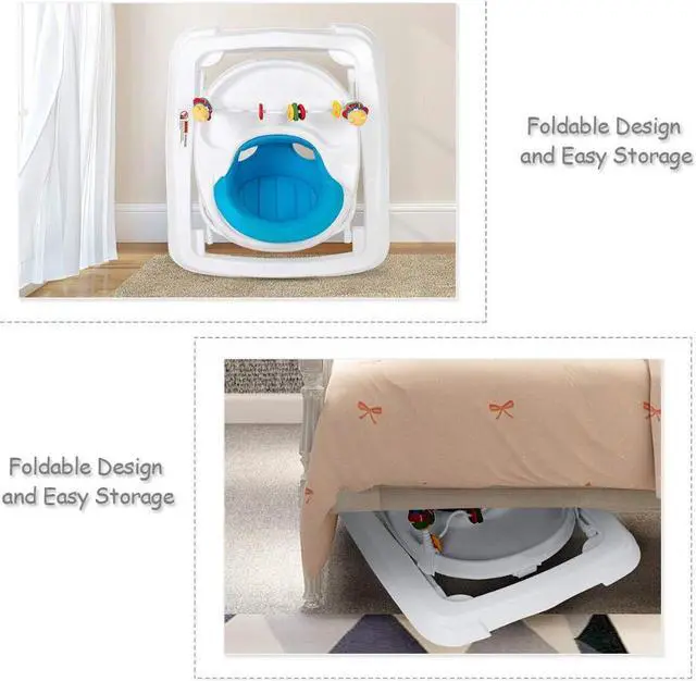 Alt view image 4 of 7 - SlickBlue Adjustable Height Removable Folding Portable Baby Walker