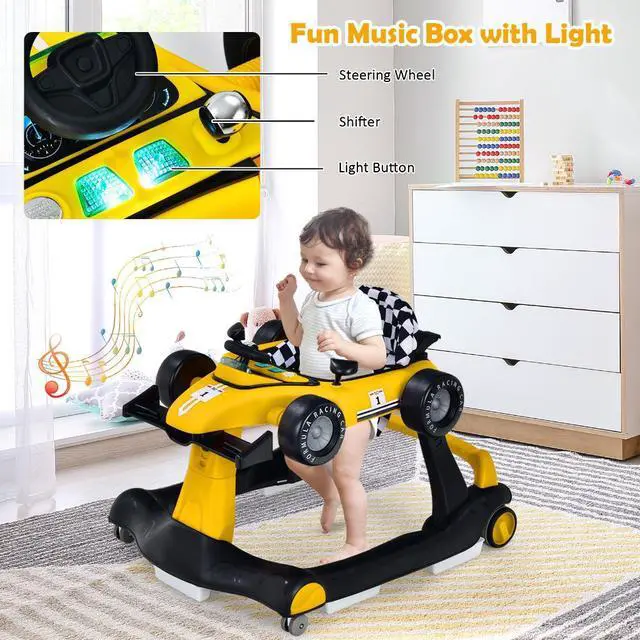 Alt view image 2 of 7 - SlickBlue 4-in-1 Foldable Activity Push Walker with Adjustable Height