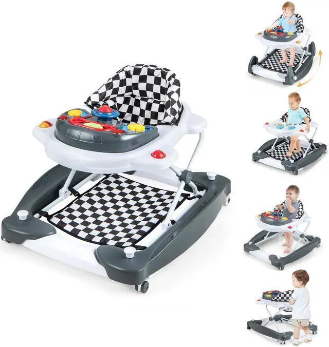 Alt view image 2 of 7 - SlickBlue 6 in 1 Foldable Baby Walker with Adjustable Height