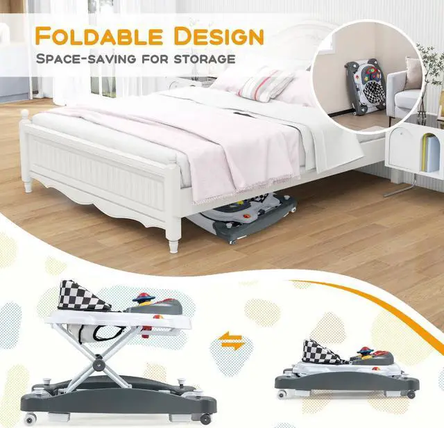 Alt view image 7 of 7 - SlickBlue 6 in 1 Foldable Baby Walker with Adjustable Height