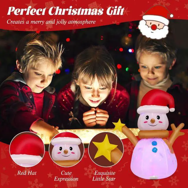 Alt view image 5 of 6 - SlickBlue Inflatable Christmas Snowman with 360° Rotating Colorful LED Light