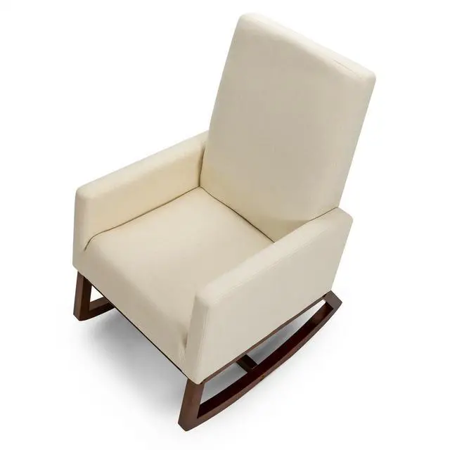 Alt view image 6 of 7 - Upholstered High-Back Rocking Lounge Chair with Side Pocket