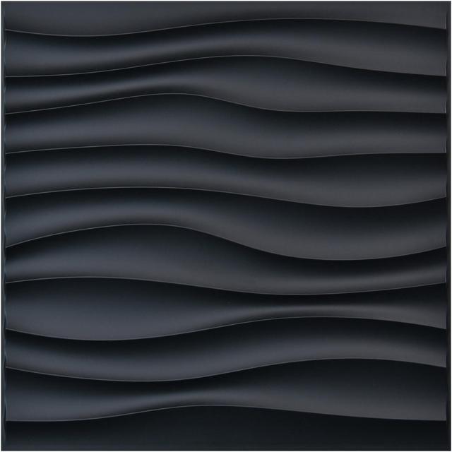 Art3d 3D Wall Panels PVC Wave Textured 3D Wall Covering for Interior Wall  Decor 12 Tiles 32 Sq Ft(Black) 