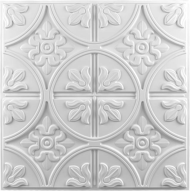 Art3d Drop Ceiling Tiles 2x2, Glue-up Ceiling Panel, Fancy Classic Style in  White