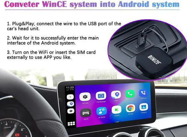 Alt view image 3 of 7 - Binize CarPlay Wireless Adapter, AI Box Multimedia Video for Car with OEM Wired CarPlay,Wireless CarPlay&Android Auto,Add Android 13 System to Factory Radio,
Support GPS Navigation,Netflix,Play&Plug