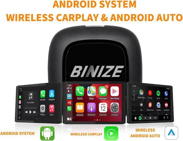Alt view image 3 of 7 - BinizeCarplay/Android Auto wireless Adapter,Carplay AI Box,Multimedia Smart Box,Android 10,Qualcomm chip (8 cores),4G+64G,Built-in GPS,Bluetooth 5.0,Youtube,ONLY for OEM Wired CarPlay Cars