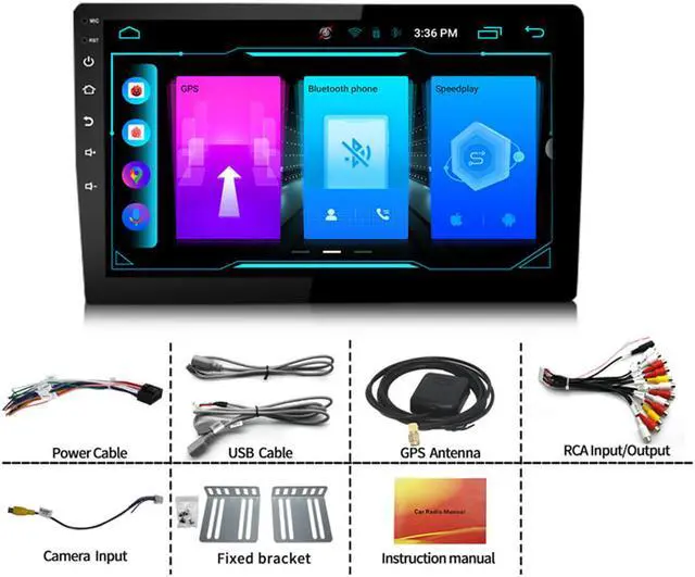 Alt view image 4 of 7 - Binize Android 10 Double Din Car Stereo 10.1 Inch Compatible with Apple Carplay Android Auto Touch Screen Radio Head Unit Multimedia Player,BT,GPS Navigation,AM,FM,RDS,DSP,SWC,Front&Rear Camera Input