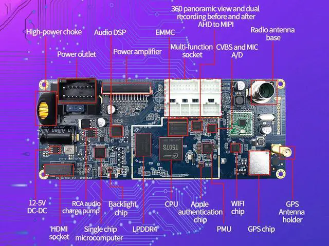 Alt view image 3 of 7 - Binize Android 10 Double Din Car Stereo 10.1 Inch Compatible with Apple Carplay Android Auto Touch Screen Radio Head Unit Multimedia Player,BT,GPS Navigation,AM,FM,RDS,DSP,SWC,Front&Rear Camera Input