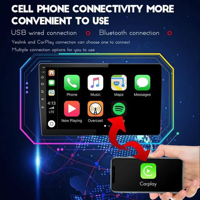 Alt view image 2 of 7 - Binize 2023 Android 12 Double Din Car Stereo with Wireless Carplay & Wireless Android Auto, 10" Touch Screen Car Radio with Backup Camera GPS Navigation/Mirror Link/DSP/SWC, 2+32G, 3 USB/BT 5.0/WiFi 6