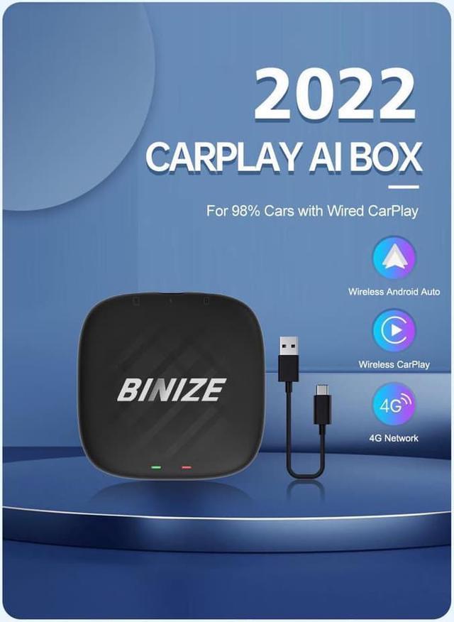 Binize Wireless Android Auto & Wireless CarPlay Ai Box Adapter