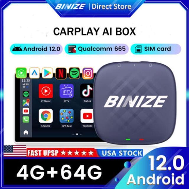 Binize CarPlay Ai Box Plus Wireless Apple CarPlay Wireless Android