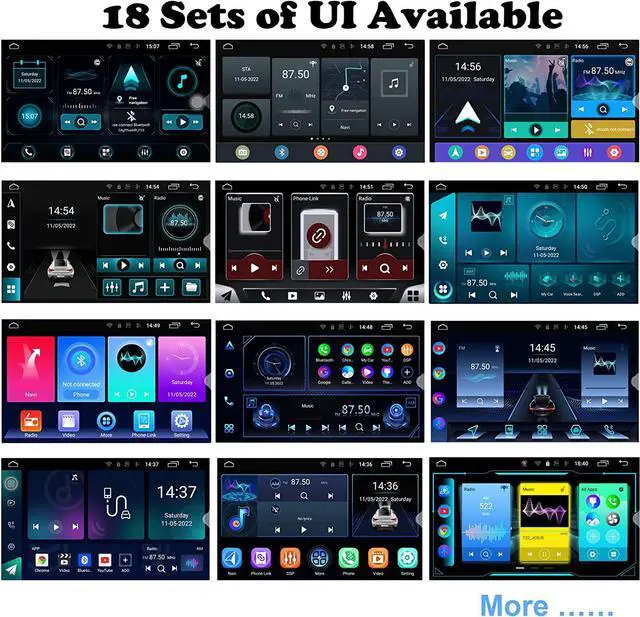 Alt view image 6 of 6 - Binize 2023 Android 13 Double Din Car Stereo with Wireless Carplay & Wireless Android Auto, 10" Touch Screen Car Radio with Backup Camera GPS Navigation/Mirror Link/DSP/SWC, 2+32G, 3 USB/BT 5.0/WiFi 6