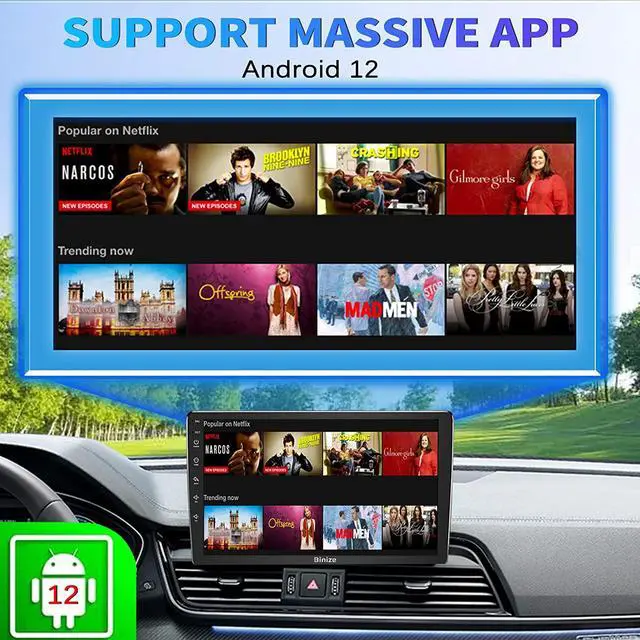 Alt view image 4 of 6 - Binize 2023 Android 13 Double Din Car Stereo with Wireless Carplay & Wireless Android Auto, 10" Touch Screen Car Radio with Backup Camera GPS Navigation/Mirror Link/DSP/SWC, 2+32G, 3 USB/BT 5.0/WiFi 6