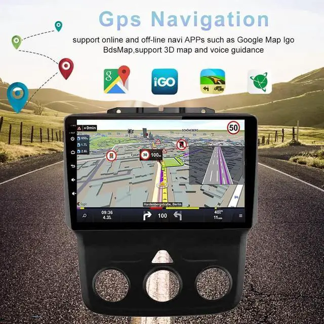 Alt view image 3 of 6 - Binize Android 13 Stereo Radiofor Dodge Ram 1500 2500 3500 2013-2018 Manual AC,9 Inch IPS Screen 2G+32G Built-in Wireless Carplay/Android Auto/WiFi/Bluetooth Free Camera