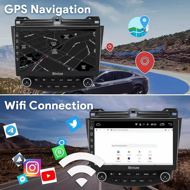 Main image of Binize Android 13 Car Stereo Compatible with Carplay&Android Auto 10 Inch Touchscreen Radio for Honda Accord 7th 2003 2004 2005 2006 2007 Support GPS Navi/Bluetooth/FM/AM/DSP+Backup Camera