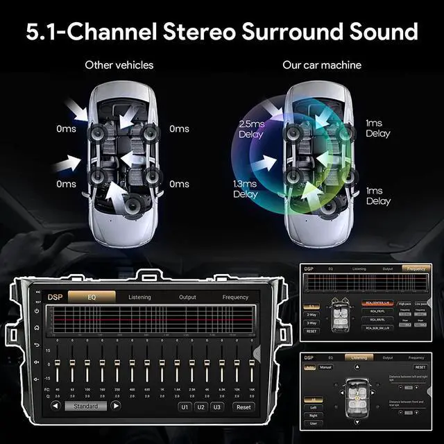 Alt view image 6 of 6 - Binize Android 13 Car Stereo for Toyota Corolla 08-12 Compatible with CarPlay&Android Auto,9 Inch Touch Screen Car Radio Support Bluetooth,GPS Navigation,FM&AM,RDS,DSP,SWC+Backup Camera