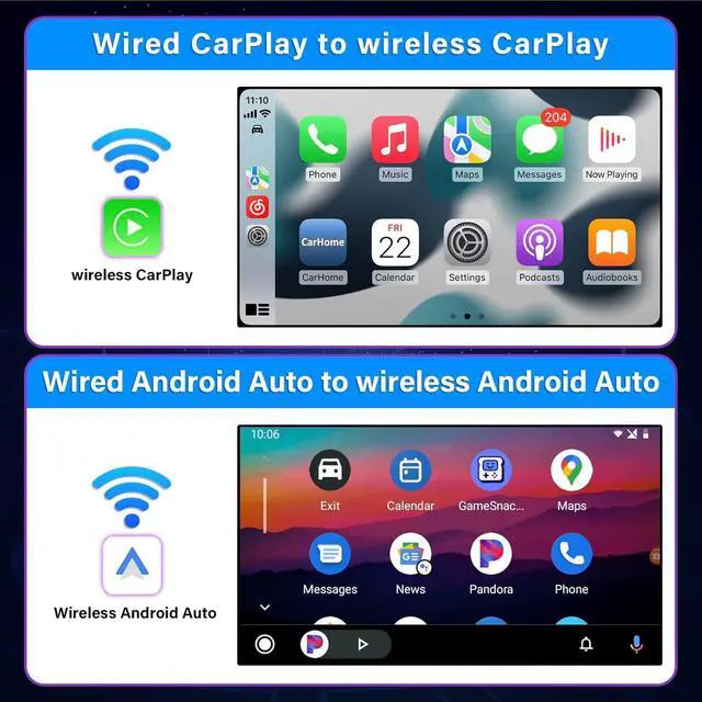 Alt view image 2 of 7 - Binize Wireless CarPlay Adapter Wireless Android Auto Adapter for Cars with OEM Wired CarPlay/Android Auto