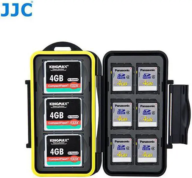 Alt view image 11 of 16 - JJC Water-resistant Anti-shock Camera SD CompactFlash Card Holder Storage Memory Card Case Protector For 6 SD + 3 CF Cards