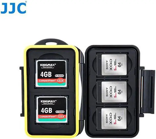 Alt view image 12 of 13 - JJC MC-XQDCF5 Water-resistant Anti-shock XQD CF Card Case Camera Memory Card Holder Storage Protector Cover For 3XQD 2CF Cards