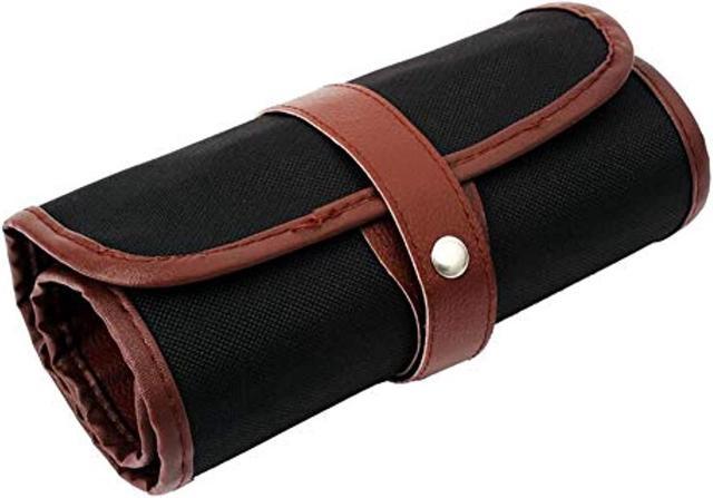 Stationery Case, Roll up Pencil Case With Leather Strap 