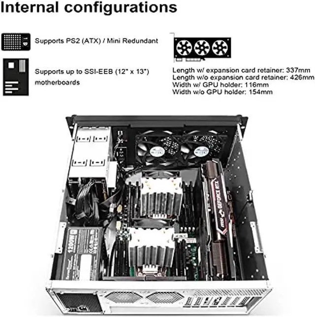 Alt view image 5 of 8 - Rm42-502 4U Rackmount Server Chassis With Liquid Cooling Compatibility Rm42-502-X