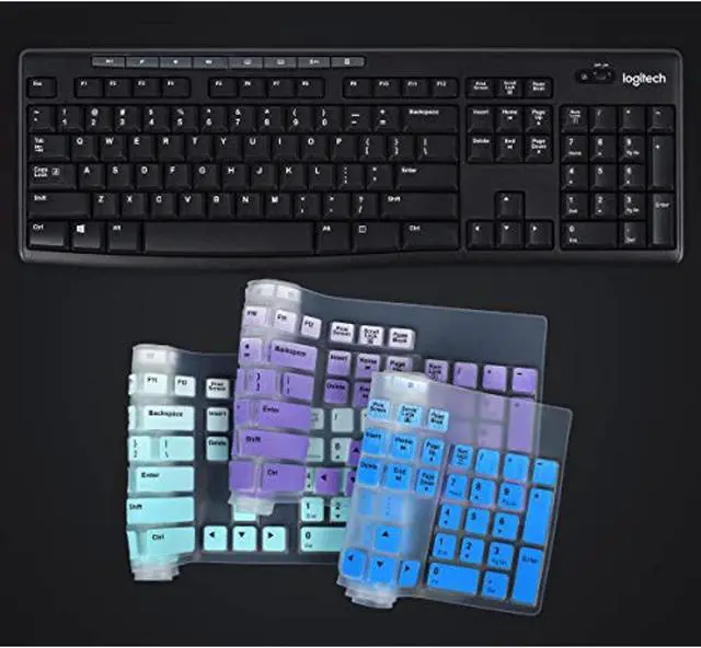 Alt view image 6 of 6 - Keyboard Cover For Logitech Mk270 Mk295keyboard, Logitech Mk295 Mk270 & Logitech K270 Keyboard Cover Skin Protector - Gradual Mint