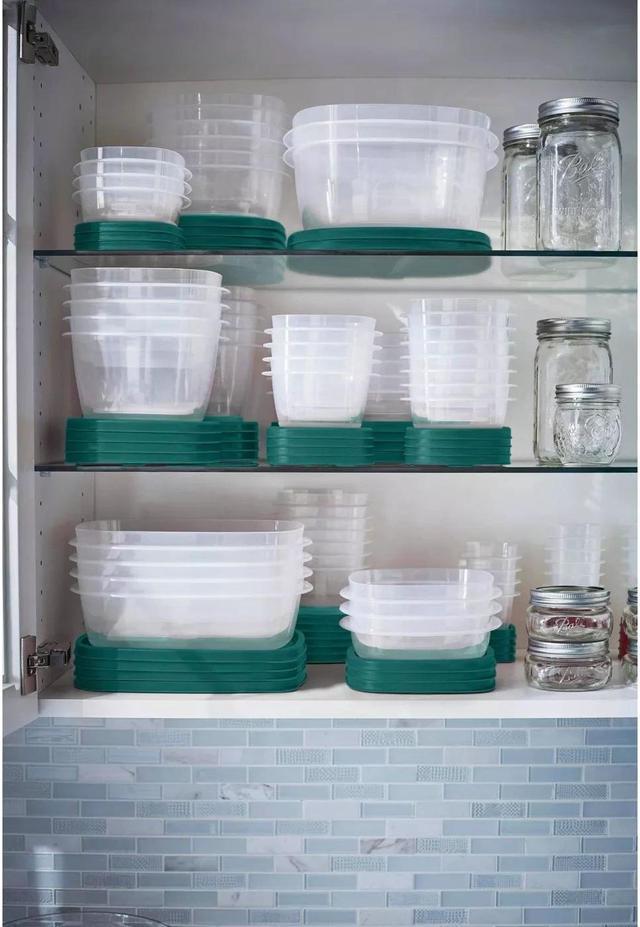 Home+Solutions 3 Piece Container Set - Large Green Plastic