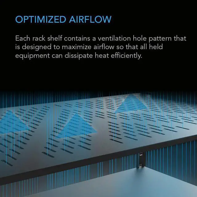 Alt view image 4 of 6 - AC Infinity Vented Cantilever 1U Universal Rack Shelf, 6" Deep, for 19 Equipment Racks. Heavy-Duty 2.4mm Cold Rolled Steel, 40lbs Capacity