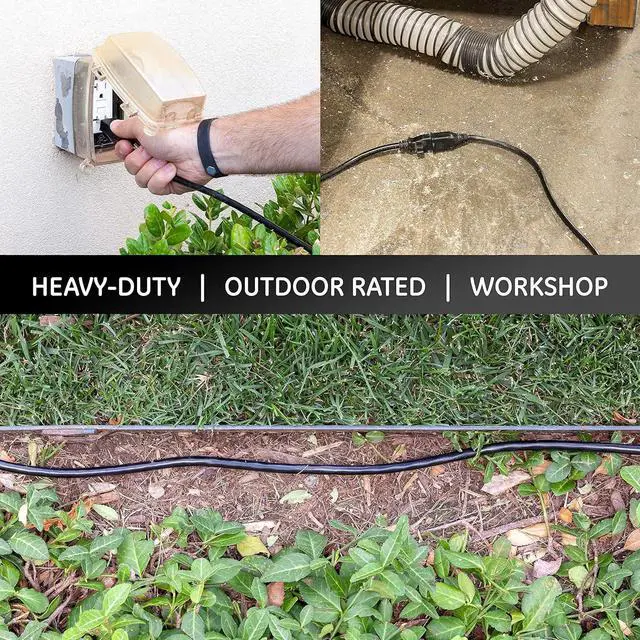 Alt view image 6 of 6 - UltraPro Outdoor Extension Cord, 15 Ft, Heavy Duty Extension Cord, Double Insulated, Grounded, 16 Gauge, 3 Prong Extension Cords, General Purpose Long Extension Cord, UL Listed, Black, 36824