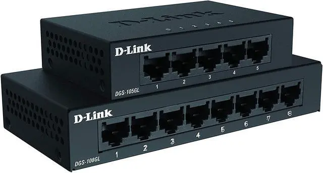 Alt view image 4 of 4 - D-Link 8 Port Gigabit Ethernet Unmanaged Metal Desktop Switch, Plug and play, QoS, Cable Diagnostics, Fanless Quiet Operation, Rugged Metal Housing, Energy-Efficient Ethernet (DGS-108GL)