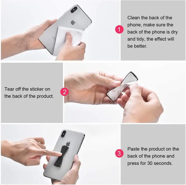 Alt view image 3 of 7 - moinkerin 2 Pcs Elastic Grip Elastic Phone Finger Strap Finger Grip Holder Phone Grip for Smartphone Tablet