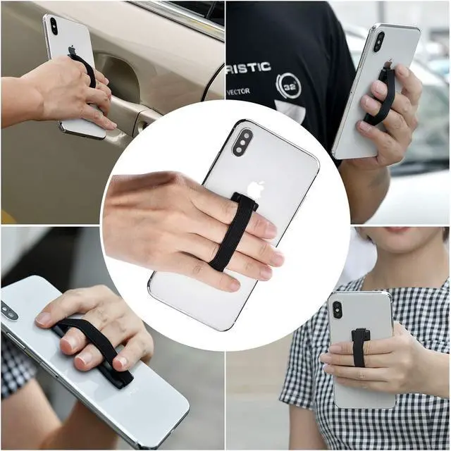 Alt view image 7 of 7 - moinkerin 2 Pcs Elastic Grip Elastic Phone Finger Strap Finger Grip Holder Phone Grip for Smartphone Tablet