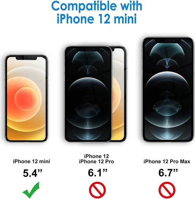 Alt view image 2 of 6 - Case for iPhone 12 mini Anti-Yellowing Clear | Shockproof Protection Scratch Resistant Hard PC Back Durable Transparent TPU Bumper