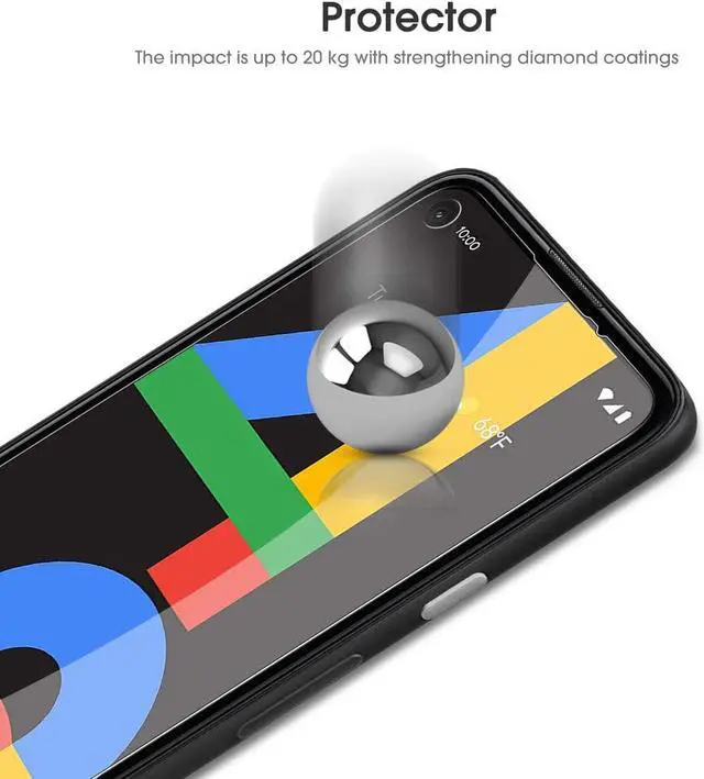 Alt view image 6 of 7 - OMOTON [4 Pack] Screen Protector for Google Pixel 4a (Not Fit for 4a 5G), Scratch Resistant/Easy-Install/Bubble Free/Tempered Glass Screen Protector Compatible with Google Pixel 4a