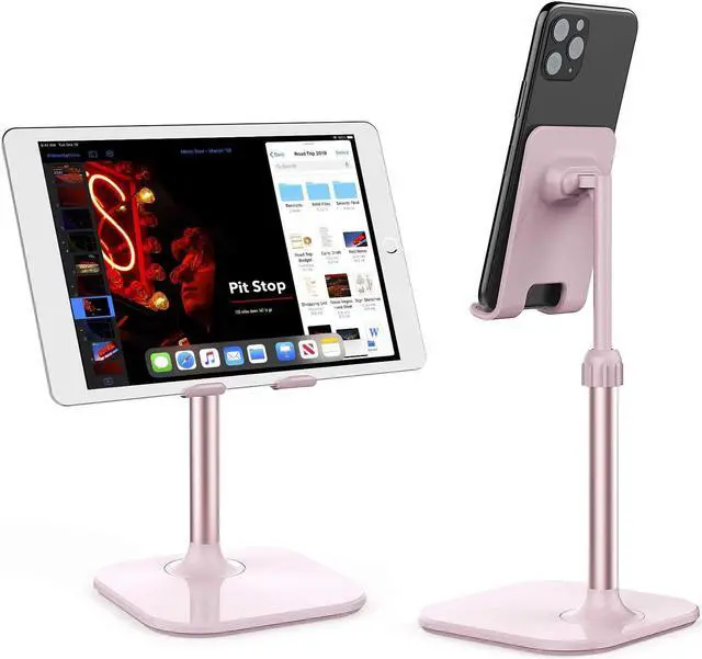 Main image of Cell Phone Stand Phone Stand for Desk Phone Holder Stand Compatible with iPhone and All Mobile Phones Tablet Christmas Stocking Stuffers Gifts for Adults Women Men Mom Wife Pink