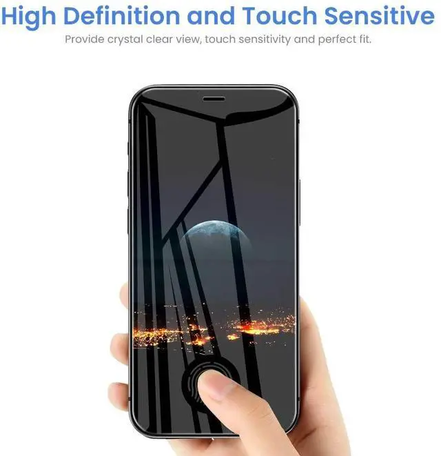 Alt view image 6 of 7 - iPhone 12/12 Pro Screen Protector 3 Pack, FLOVEME Clear Anti Scratch Touch Accurate iPhone 12/12 Pro Screen Protector Tempered Glass with Guidance Frame 2020 Upgraded HD Clarity 6.1 inch