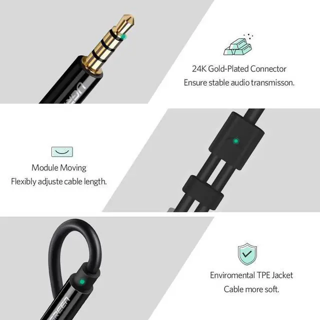 Alt view image 6 of 7 - UGREEN Headphone Splitter 3.5mm 4 Pole TRRS Audio Splitter Mic Y Headset Splitter Stereo Separate Jack Compatible with PS4 Xbox Laptop Phone PC Gaming Headset Black