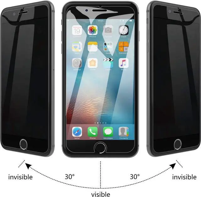 Alt view image 3 of 7 - Privacy Screen Protector for iPhone SE 3/2 (2022/2020 Edition) iPhone 8 and iPhone 7 Anti-Spy Tempered Glass Film 2-Pack