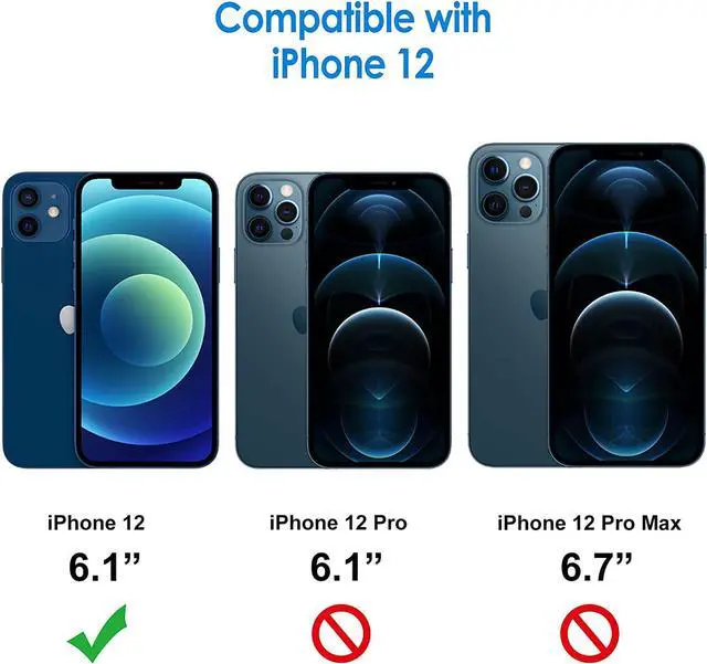 Alt view image 2 of 6 - JETech Screen Protector for iPhone 12 6.1-Inch with Camera Lens Protector, Tempered Glass Film, 2-Pack Each