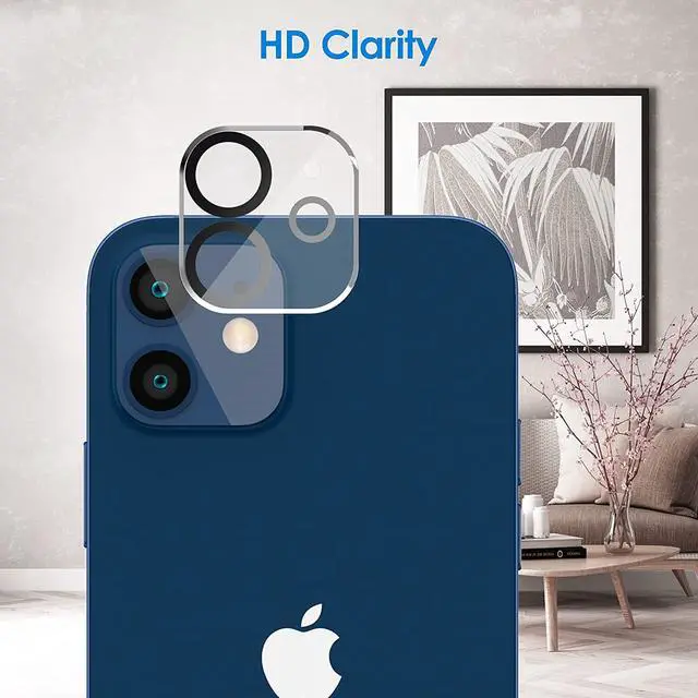 Alt view image 3 of 6 - JETech Screen Protector for iPhone 12 6.1-Inch with Camera Lens Protector, Tempered Glass Film, 2-Pack Each