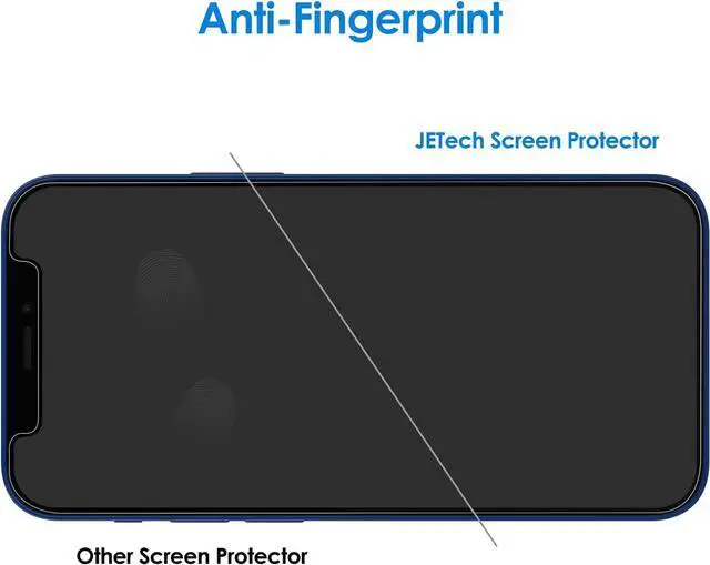 Alt view image 6 of 6 - JETech Screen Protector for iPhone 12 6.1-Inch with Camera Lens Protector, Tempered Glass Film, 2-Pack Each