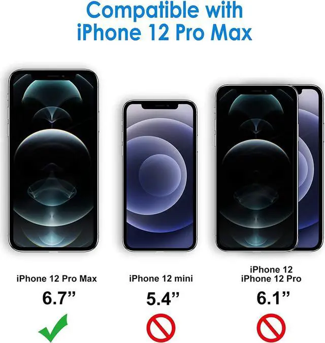 Alt view image 4 of 7 - Privacy Screen Protector for iPhone 12 Pro Max 6.7-Inch Anti Spy Tempered Glass Film 2-Pack