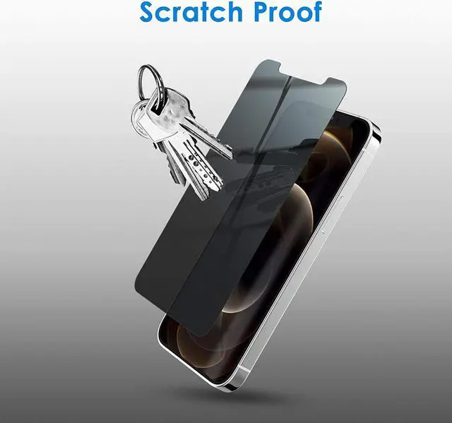 Alt view image 6 of 7 - Privacy Screen Protector for iPhone 12 Pro Max 6.7-Inch Anti Spy Tempered Glass Film 2-Pack